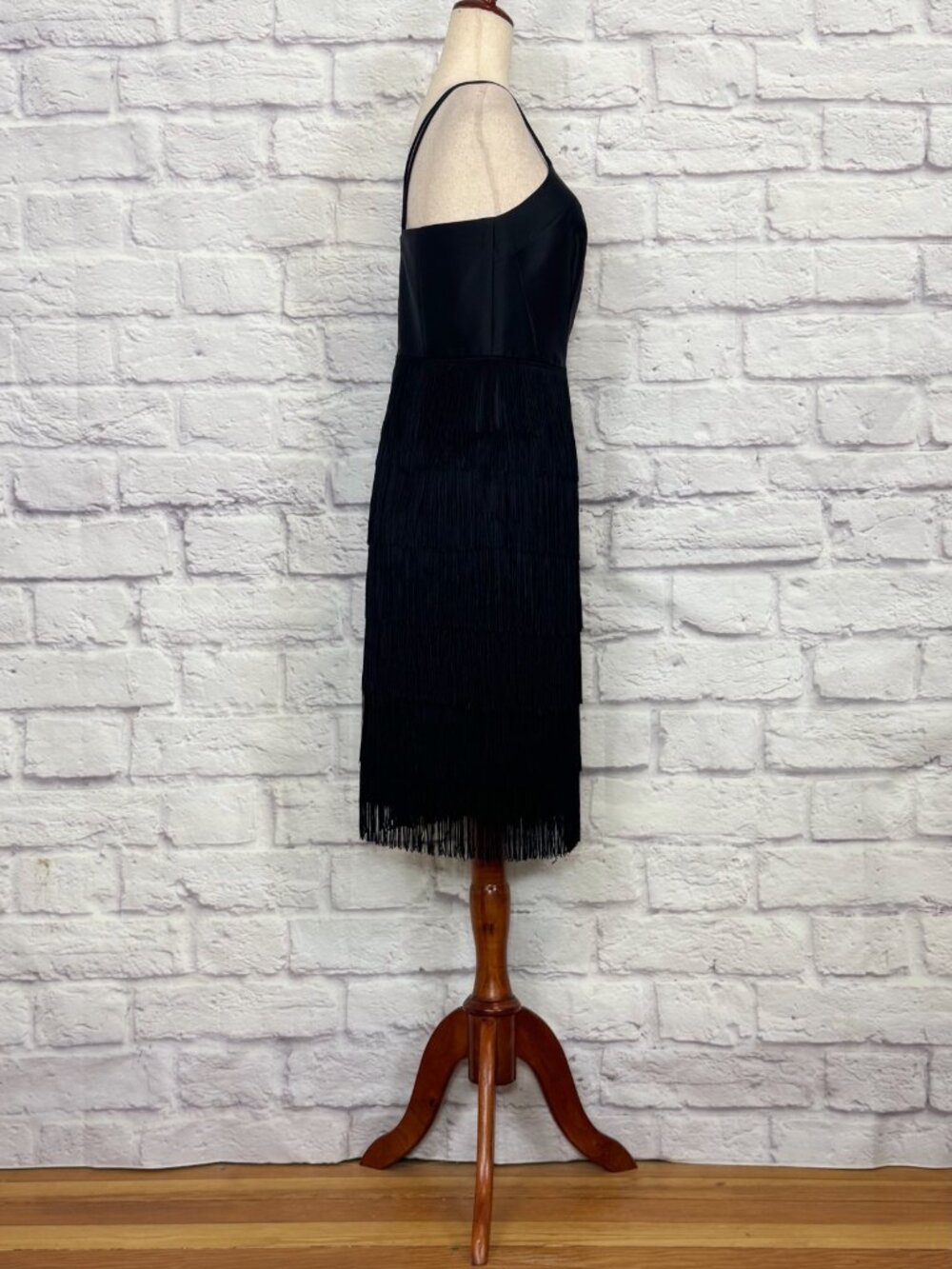 Shoshanna Midnight Vera Black Strappy Fringe Dress - Picture 3 of 6